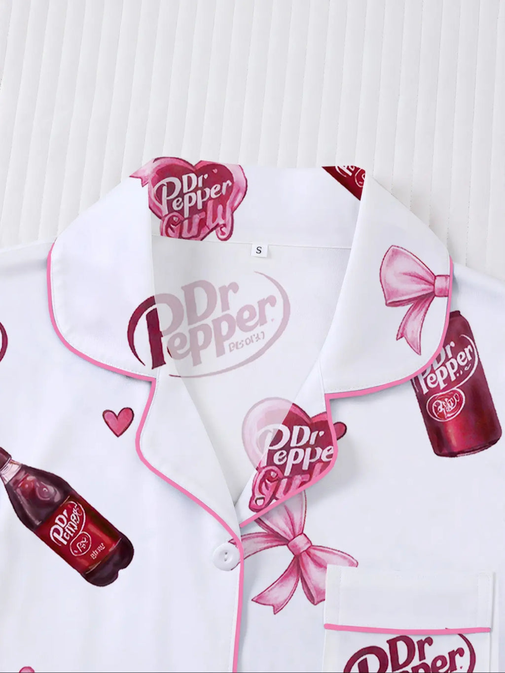 Women's Heart Bow Print Sleepwear Set
