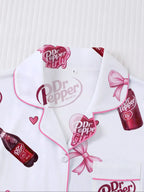 Women's Heart Bow Print Sleepwear Set