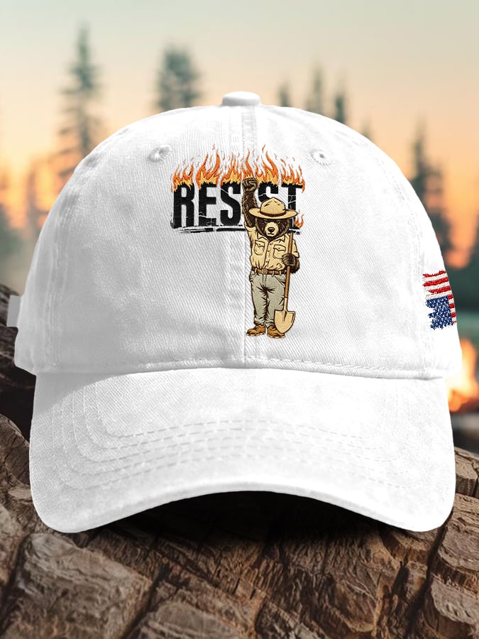 Retro Resist Save The Forest Service Print Baseball Cap