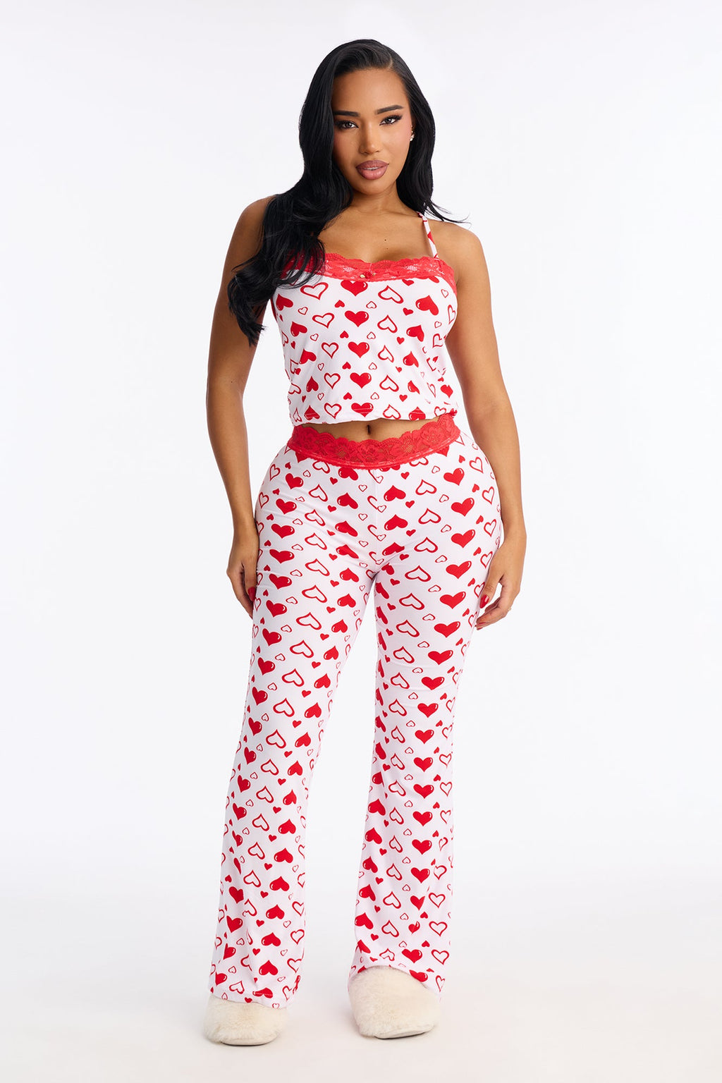 Be My Valentine Cami PJ Pant Set - Red/White