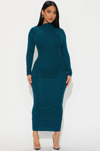 Lana Long Sleeve Midi Dress - Black