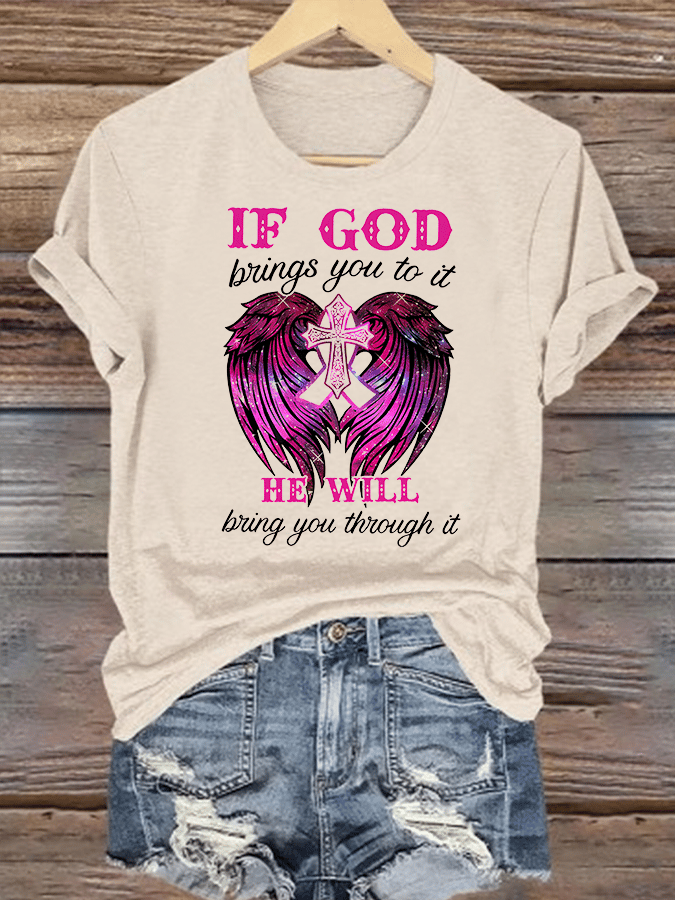 Women's  Faith & Strength: 'My God Is Stronger Than Breast Cancer' T-Shirt