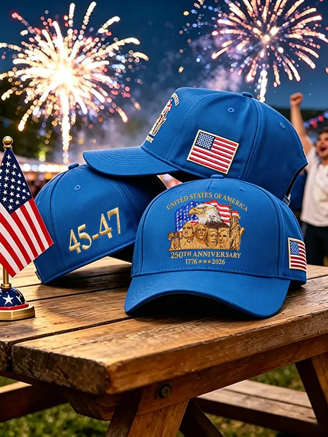 Retro United States Of America 250th Anniversary Print Baseball Cap