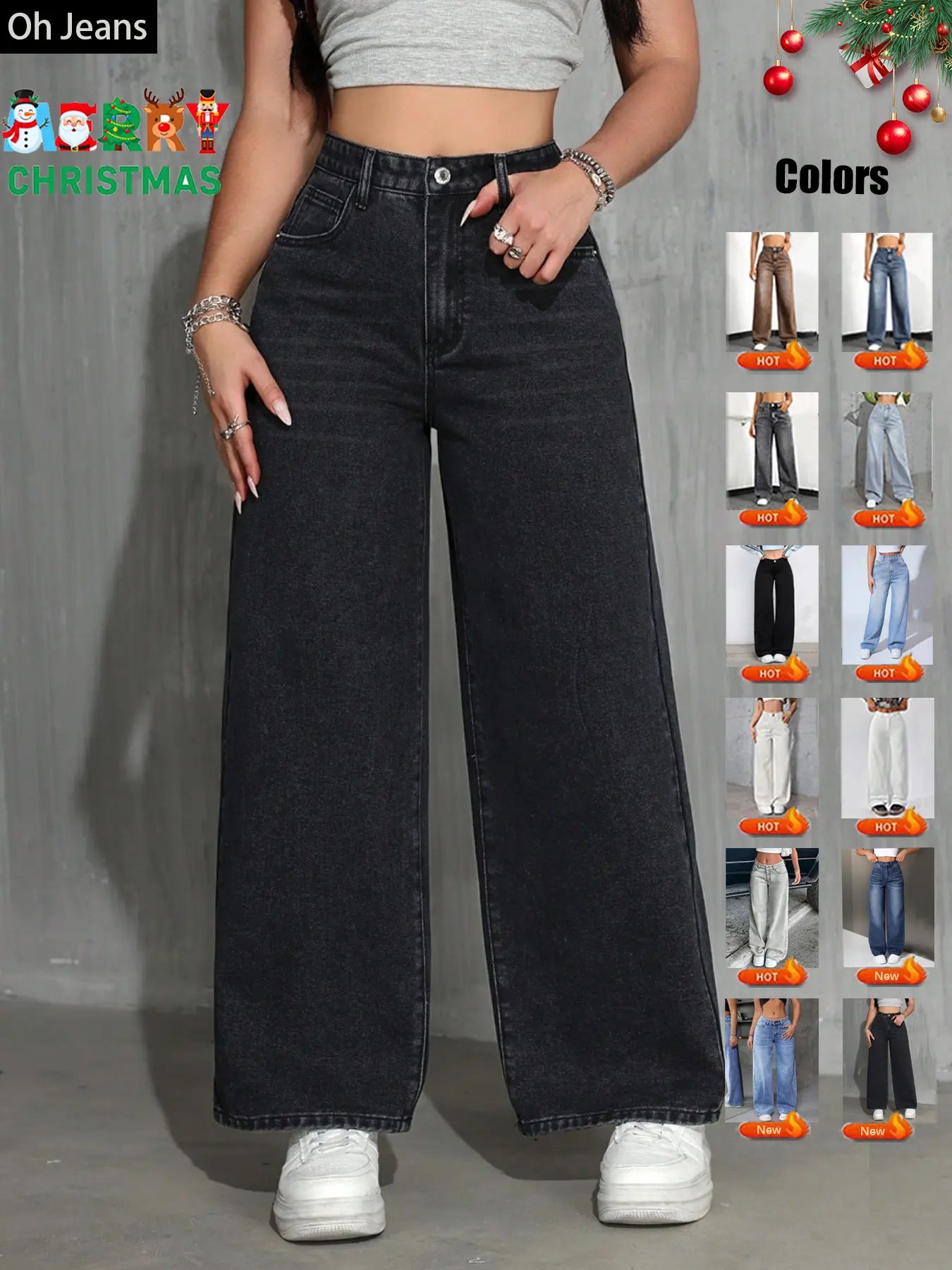 Women's Elastic Waist Denim Jeans with Pockets and Buttons, Casual Basic Fashion Comfortable Trousers for All Seasons, Perfect for Any Occasionstacked pants