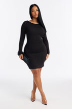 Alicia Backless Mini Dress - Black