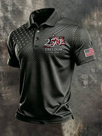 Men's Retro "Patriot" Color-Block Short-Sleeve Polo Shirt