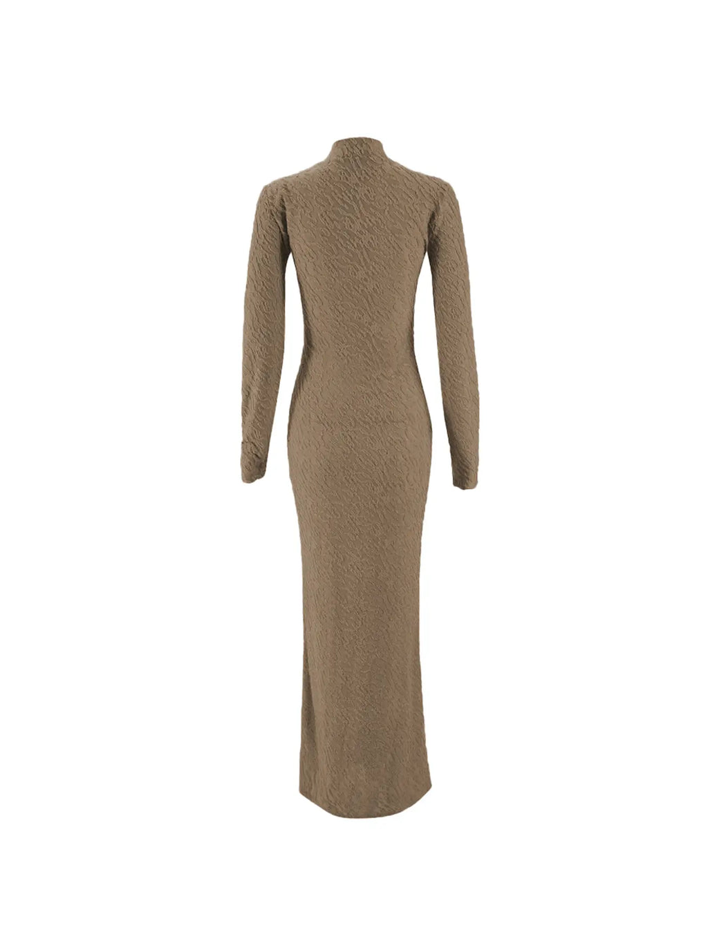 Women's Plain Solid Long Sleeve Bodycon Dress, Casual Fashion Mock Neck Maxi Dress for Daily Wear, Ladies Clothes for Spring