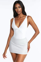 Romi Bandage V Neck Tank Bodysuit - Black
