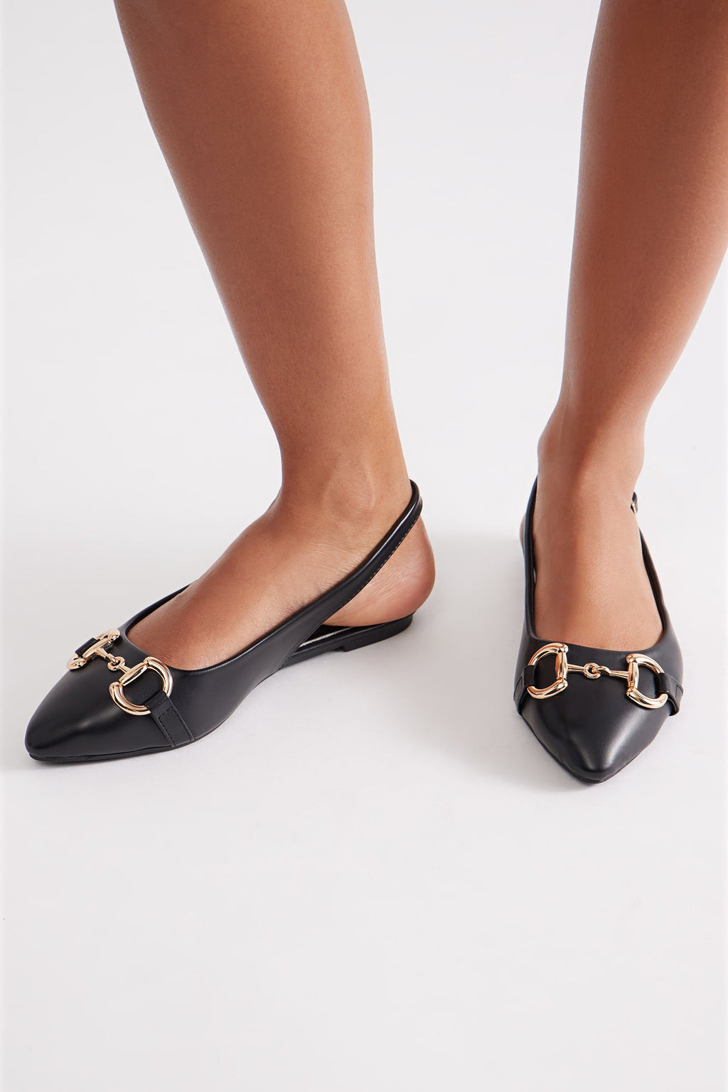 Yale Hardware Slingback Flats - Black