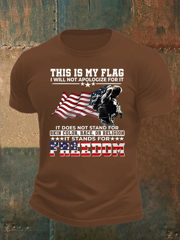 Men's  THIS IS MY FLAG Print T-Shirt