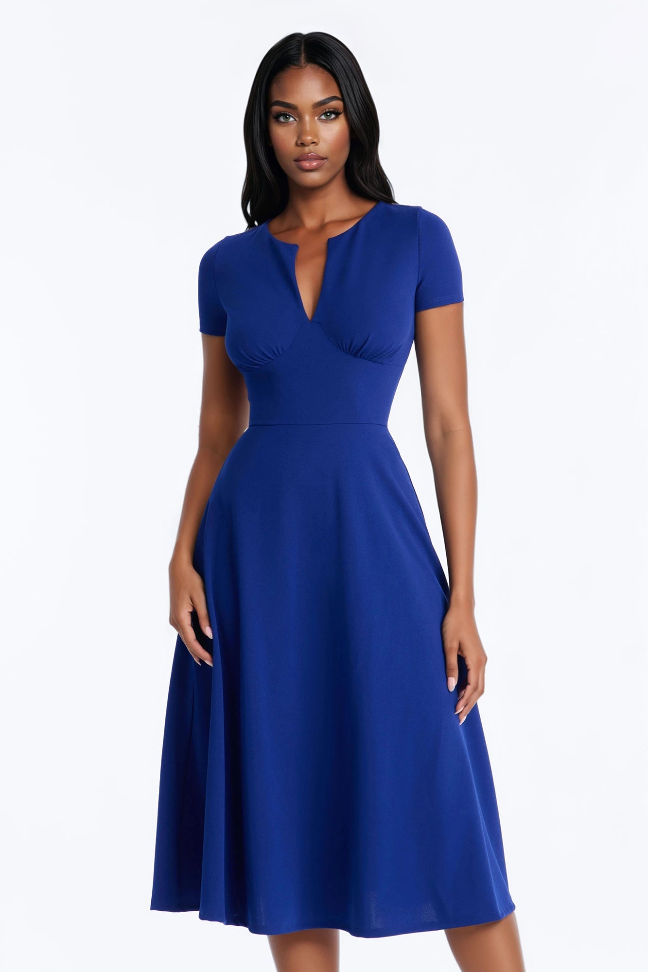 Charolette Short Sleeve Midi Dress - Black