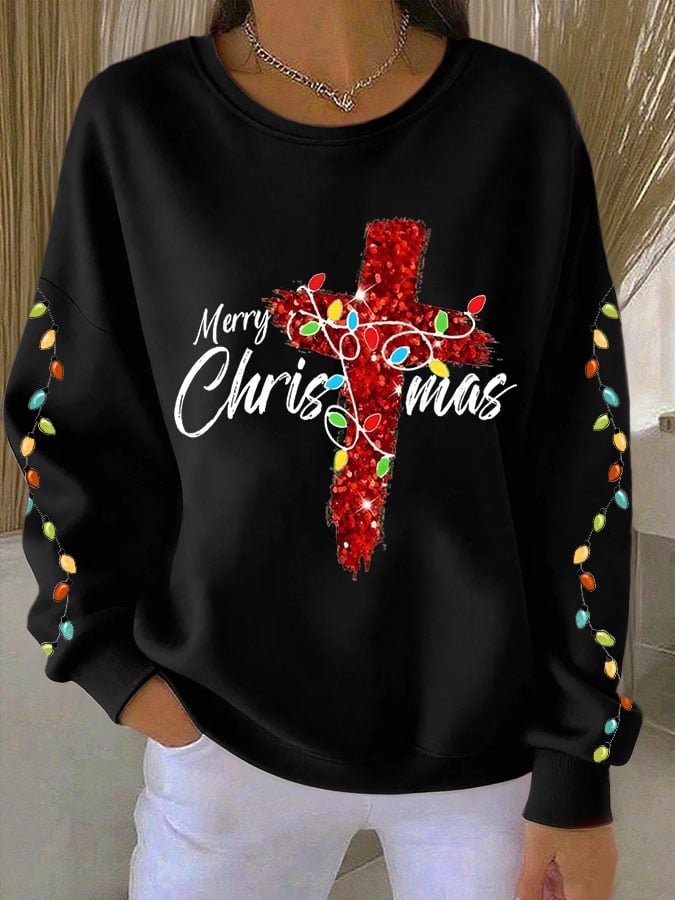 Women's Christmas Christ Merry Christmas Printed Casual T-shirt