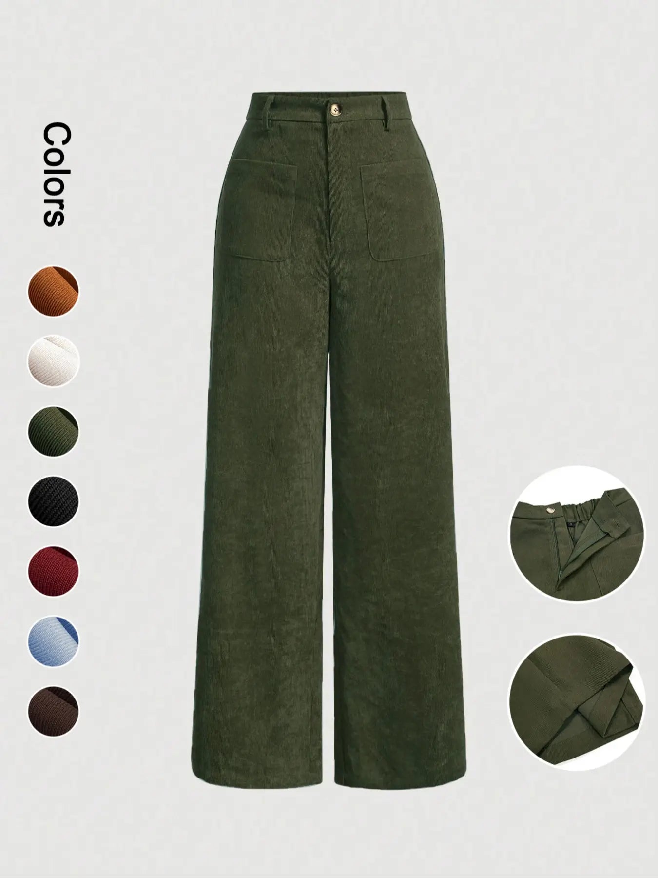 Women's High Waist Wide Leg Button Front Pants