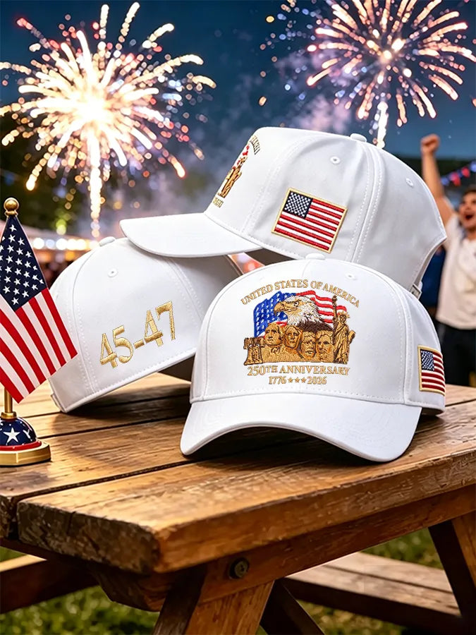 Retro United States Of America 250th Anniversary Print Baseball Cap