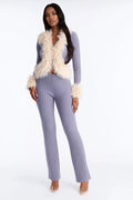 Fur Flirt Sweater Pant Set - Slate Blue