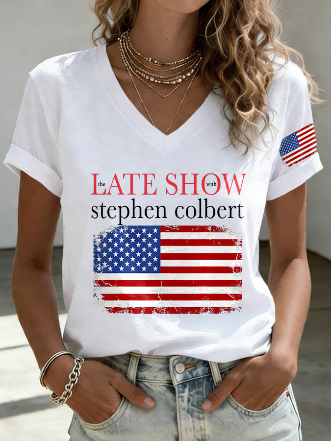 🔥Buy 3 Get 15% Off🔥V-Neck Retro Last Show Print T-Shirt