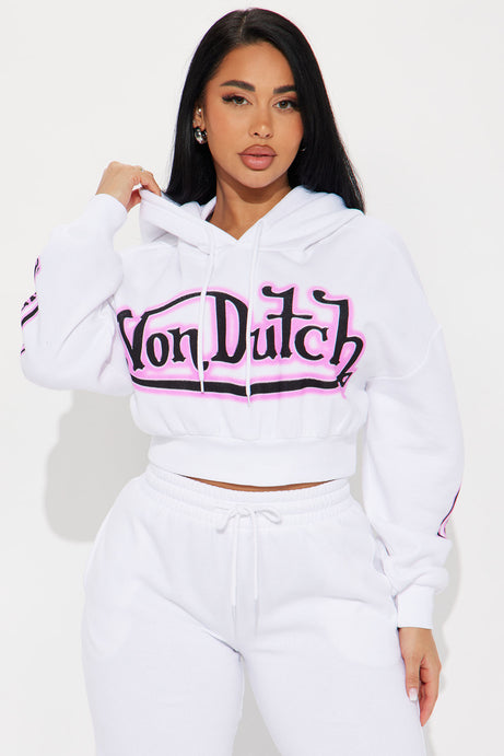 Von Dutch Graffiti Cropped Hoodie
