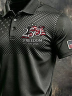 Men's Retro "Patriot" Color-Block Short-Sleeve Polo Shirt