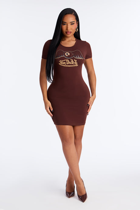 Von Dutch Wings T Shirt Mini Dress
