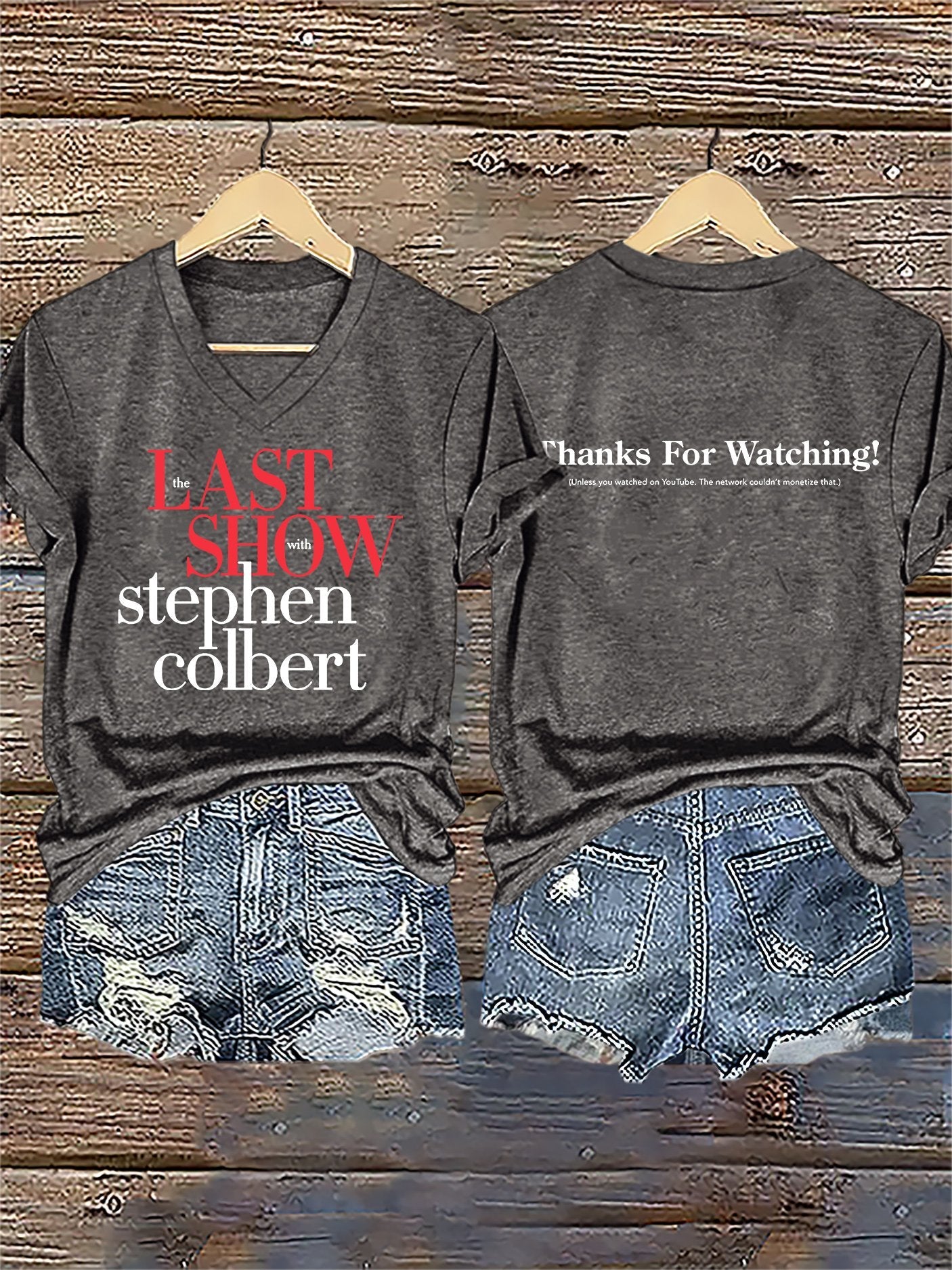 🔥Buy 3 Get 15% Off🔥V-Neck Retro Last Show Print T-Shirt