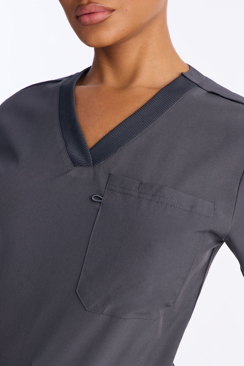 4 Way Stretch 2 Front Pocket Scrubs Rib Jogger Set - Mauve