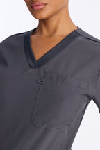 4 Way Stretch 2 Front Pocket Scrubs Rib Jogger Set - Mauve