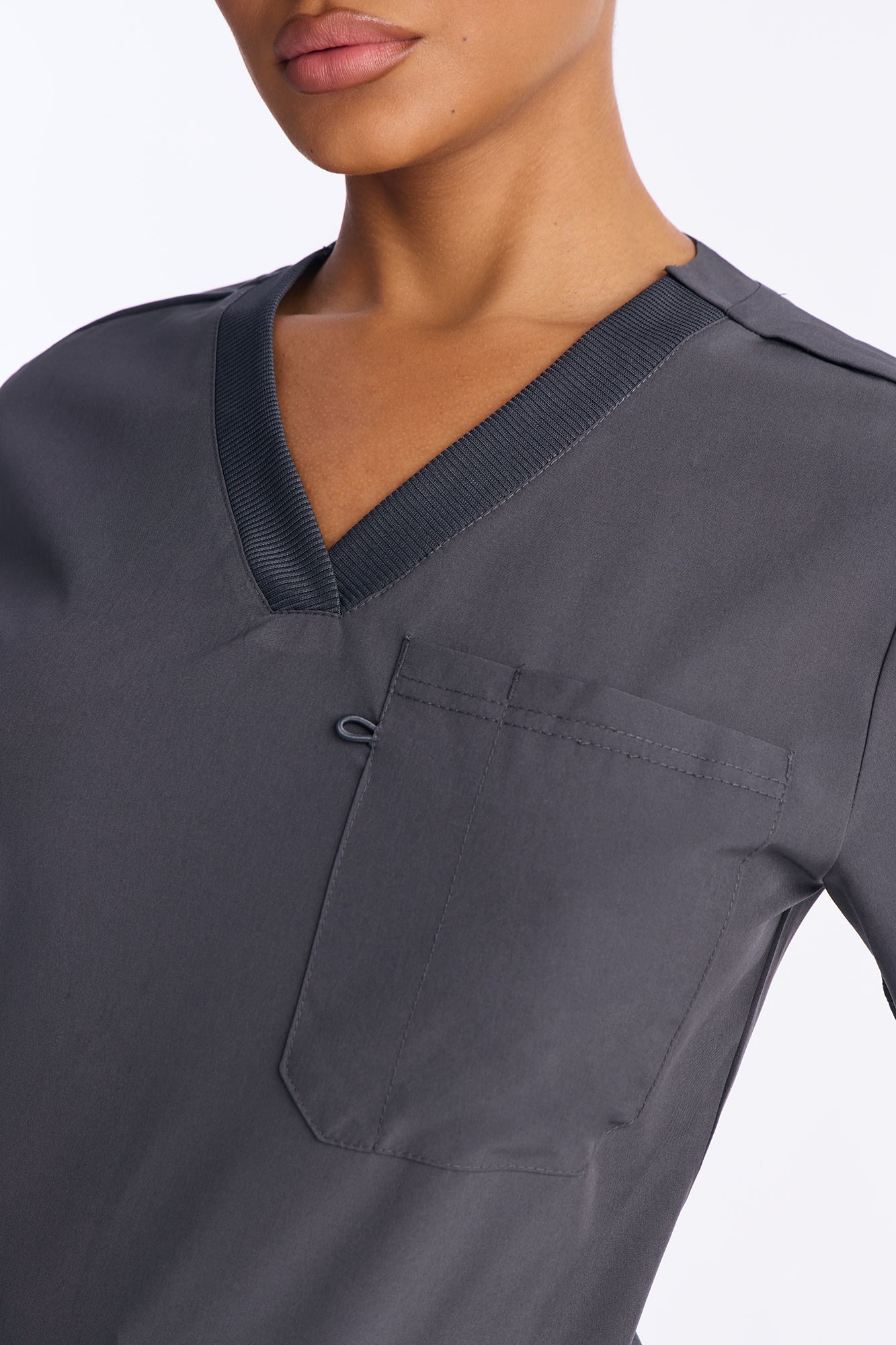 4 Way Stretch 2 Front Pocket Scrubs Rib Jogger Set - Mauve