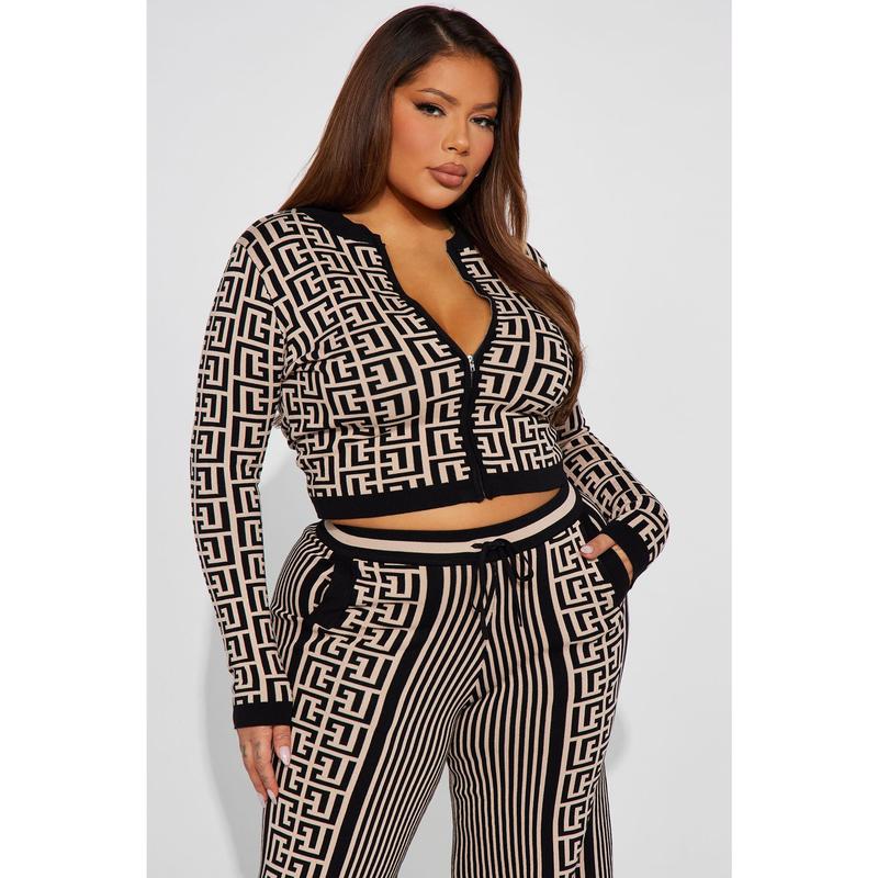 Stay Pretty Sweater Pant Set - Black/combo
