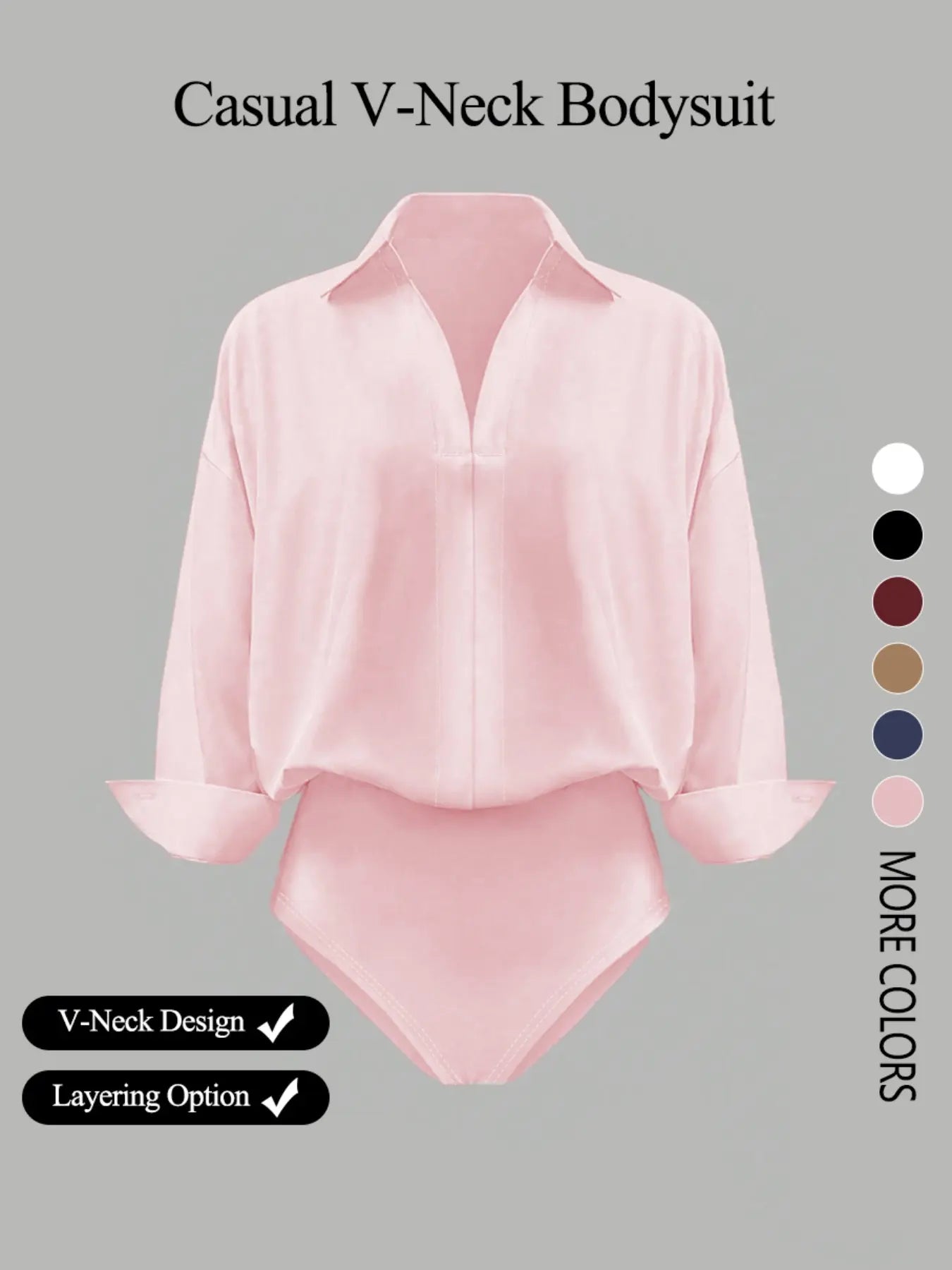 Women's Elegant V-Neck Long-Sleeved Jumpsuit