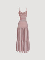 Women's Elegant Chic Party Sweet Cute Sleeveless Short Top and Half Skirt Set, Casual Slim-Fitting Spring & Fall