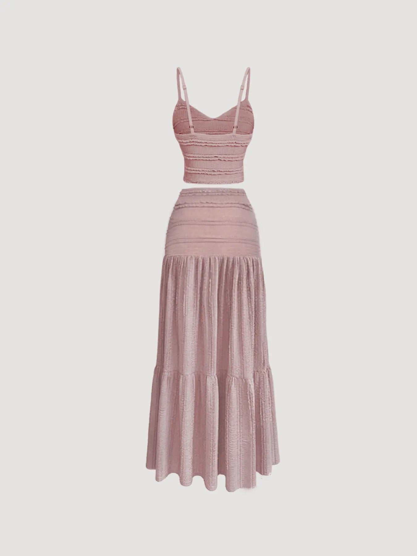 Women's Elegant Chic Party Sweet Cute Sleeveless Short Top and Half Skirt Set, Casual Slim-Fitting Spring & Fall