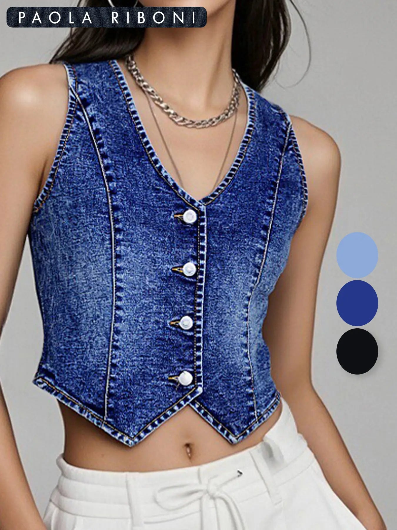 Women's Slim-Fit Denim Vest for Casual Summer Wear