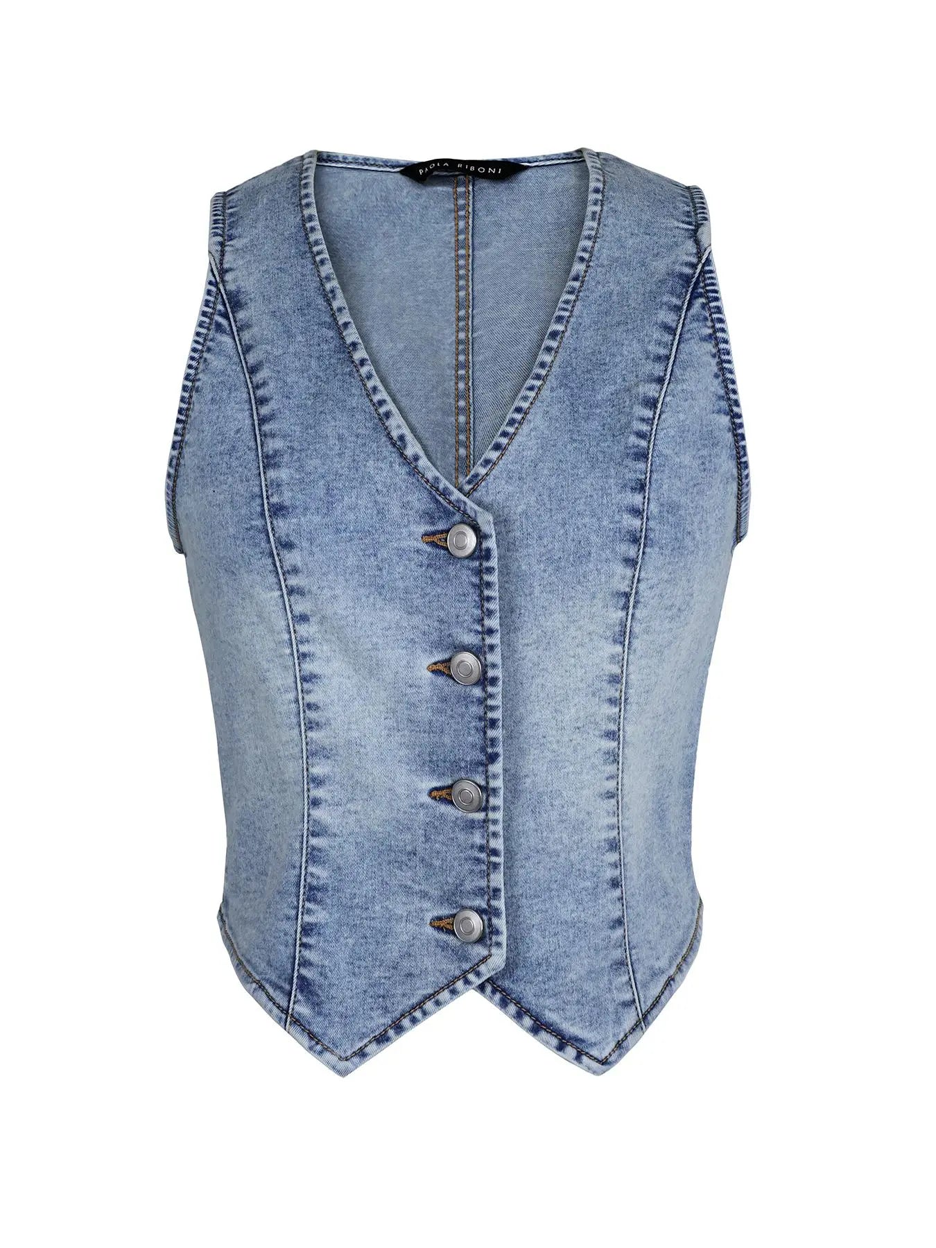 Women's Slim-Fit Denim Vest for Casual Summer Wear