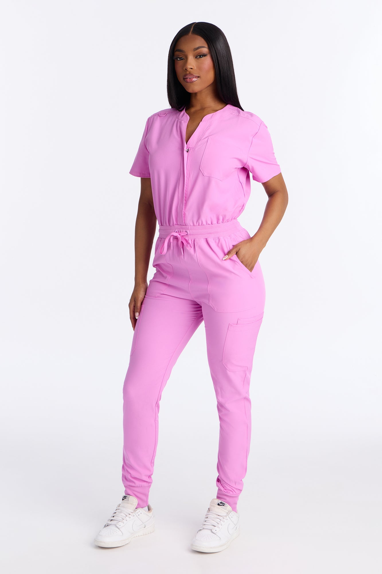 Full Shift Stretch Jogger Scrub Uniform Jumpsuit - Black
