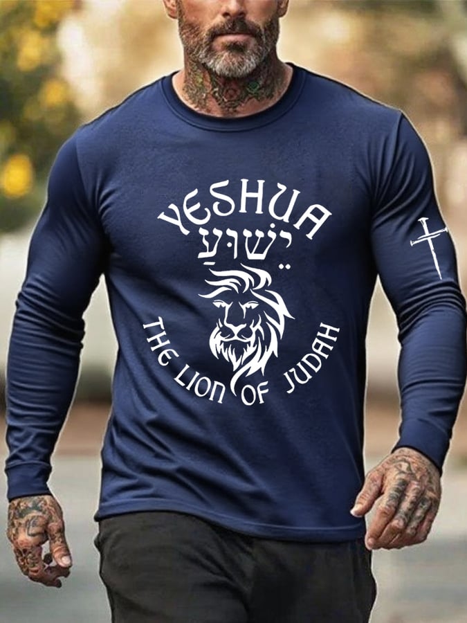 🔥Buy 3 Get 15% Off🔥Men's Retro Faith Cross Print Crew Neck T-Shirt