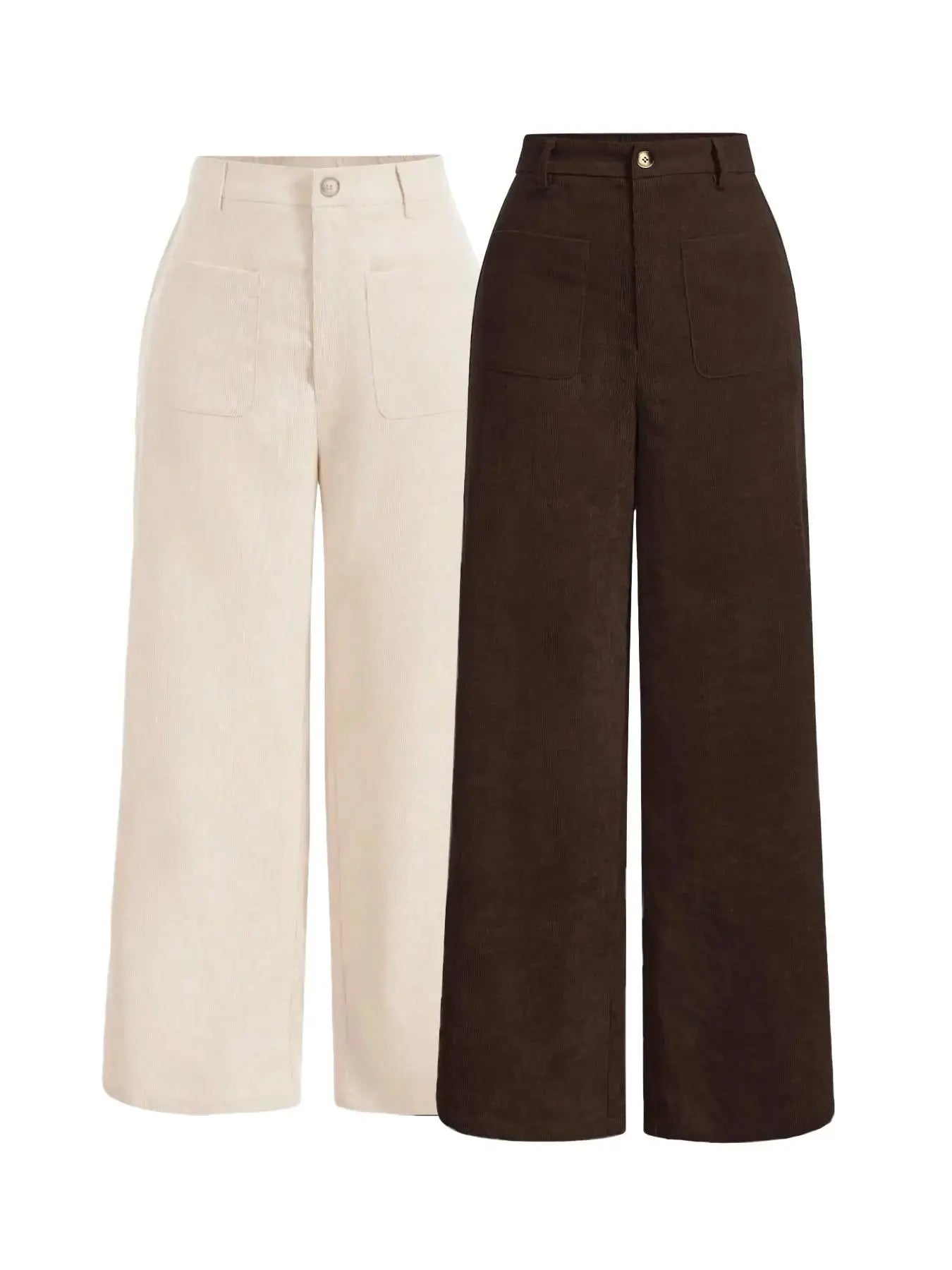 Women's High Waist Wide Leg Button Front Pants