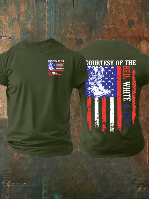 Men's  Courtesy Of Red White And Blue 250th Anniversary Flags T-Shirt