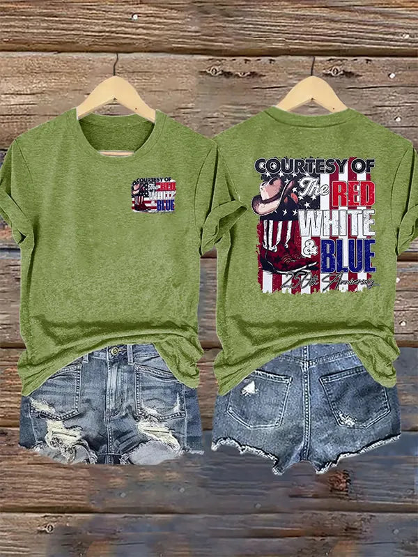 Women's  Courtesy Of Red White And Blue, 250th Anniversary Freedom T-Shirt
