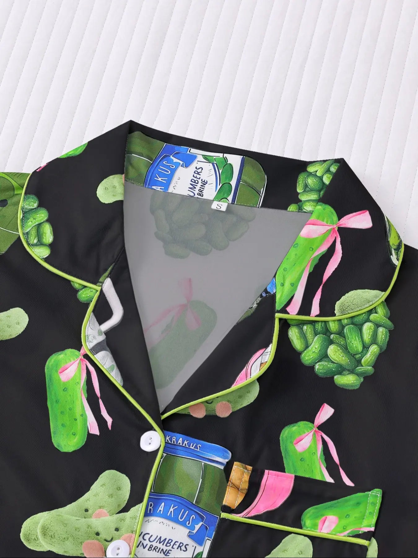 Women's Cucumber Print Short Sleeve Pajama Set