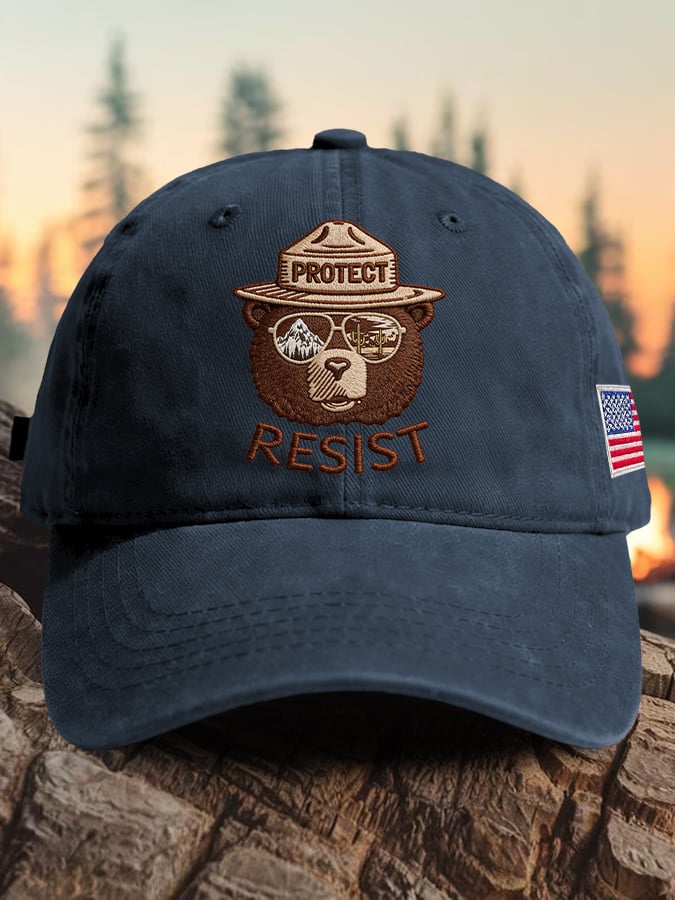 Retro Protect And Resist Print Baseball Cap