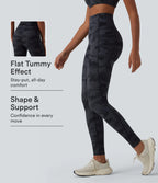 UltraSculptTM Camo Print High Waisted Tummy Control Running Leggings with Pockets