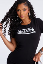 Von Dutch Chenille Patch Mini Dress