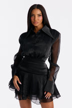 Lips Sealed Mini Dress - Black
