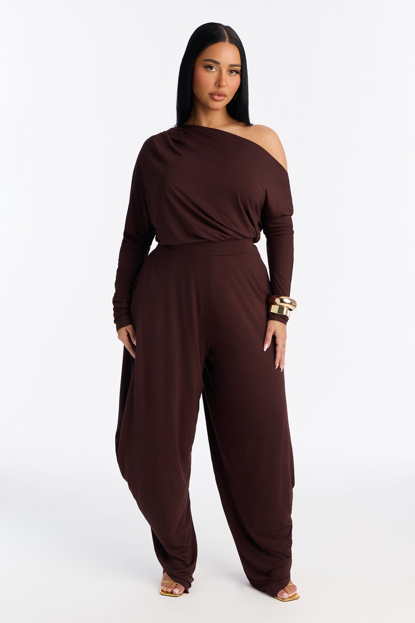 Bria Barrel Wide Leg Jumpsuit - Charcoal