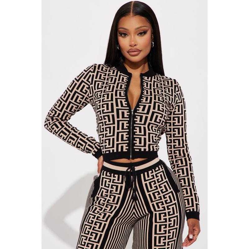 Stay Pretty Sweater Pant Set - Black/combo
