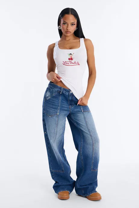 Von Dutch x Betty Boop Cherry Lips Ribbed Tank Top
