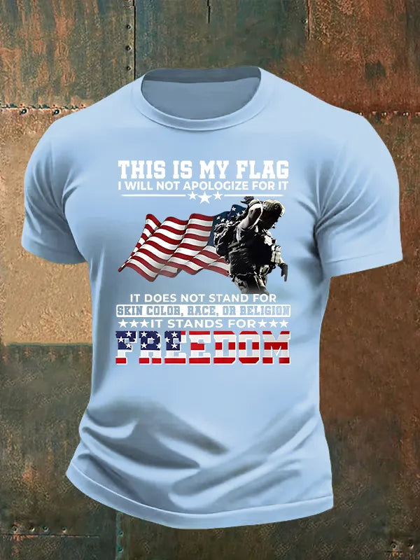 Men's  THIS IS MY FLAG Print T-Shirt