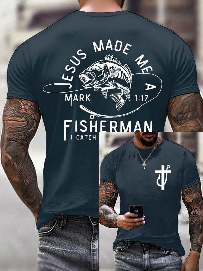 🔥Buy 3 Get 15% Off🔥🔥Hot Sale Picks 🔥Men'S Fishing Faith Short-Sleeved T-Shirt