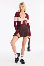 Love and Lattes Stripe Bodysuit - Brown
