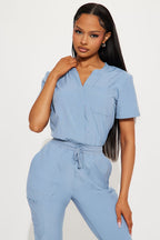 Full Shift Stretch Jogger Scrub Uniform Jumpsuit - Black
